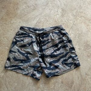 Men's Athletic Swim Shorts in Gray Camo